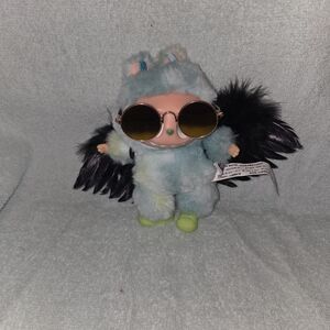 Plush Pet Toy with Sunglasses - Blue and Black